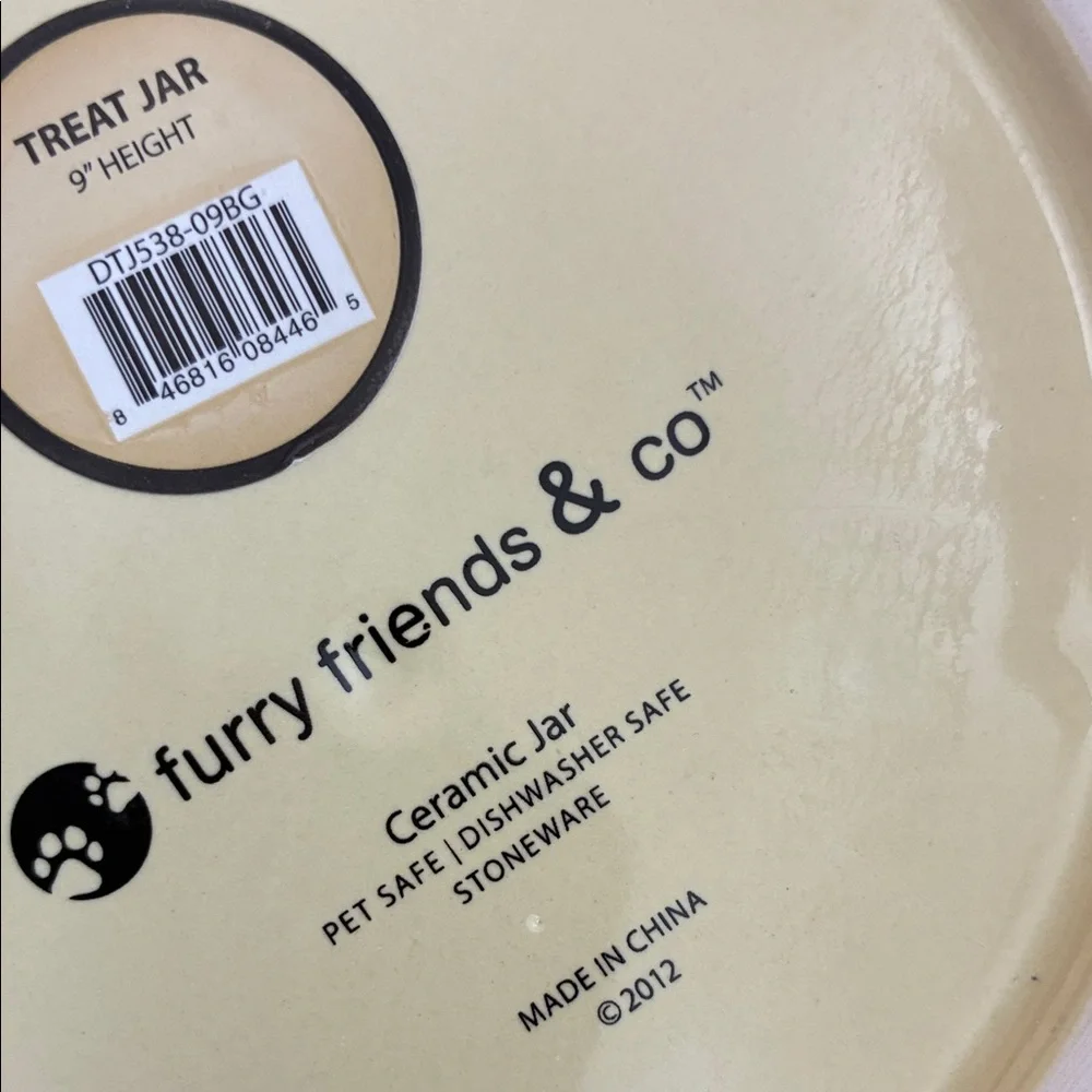 Bone Design Dog Treat Jar - Cream